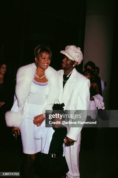 American singer Whitney Houston with her husband Bobby Brown and their daughter Bobbi Kristina Brown at the International Achievement in Arts...