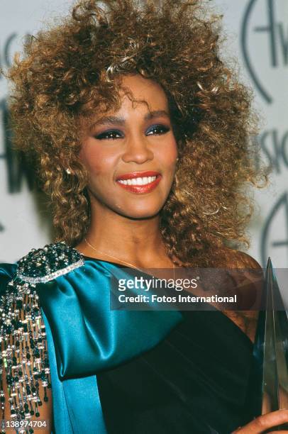 American singer Whitney Houston at the American Music Awards, Shrine Auditorium, Los Angeles, California, 27th January 1986.