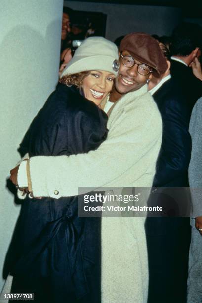 American singer Whitney Houston with her husband Bobby Brown in New York City, circa 1997.