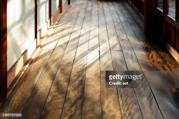corridor of japanese traditional style - washitsu stock pictures, royalty-free photos & images