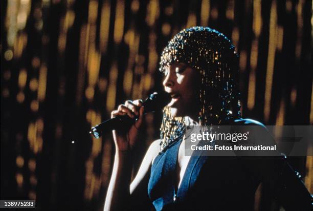 American singer and actress Whitney Houston stars in the film 'The Bodyguard', 1992.
