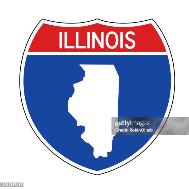 interstate illinois road sign - illinois stock illustrations