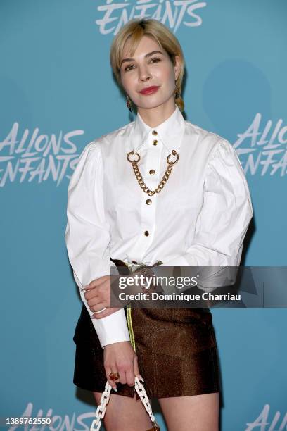 Alix Bénézech attends "Allons Enfants" Premiere at Le Grand Rex on April 05, 2022 in Paris, France.