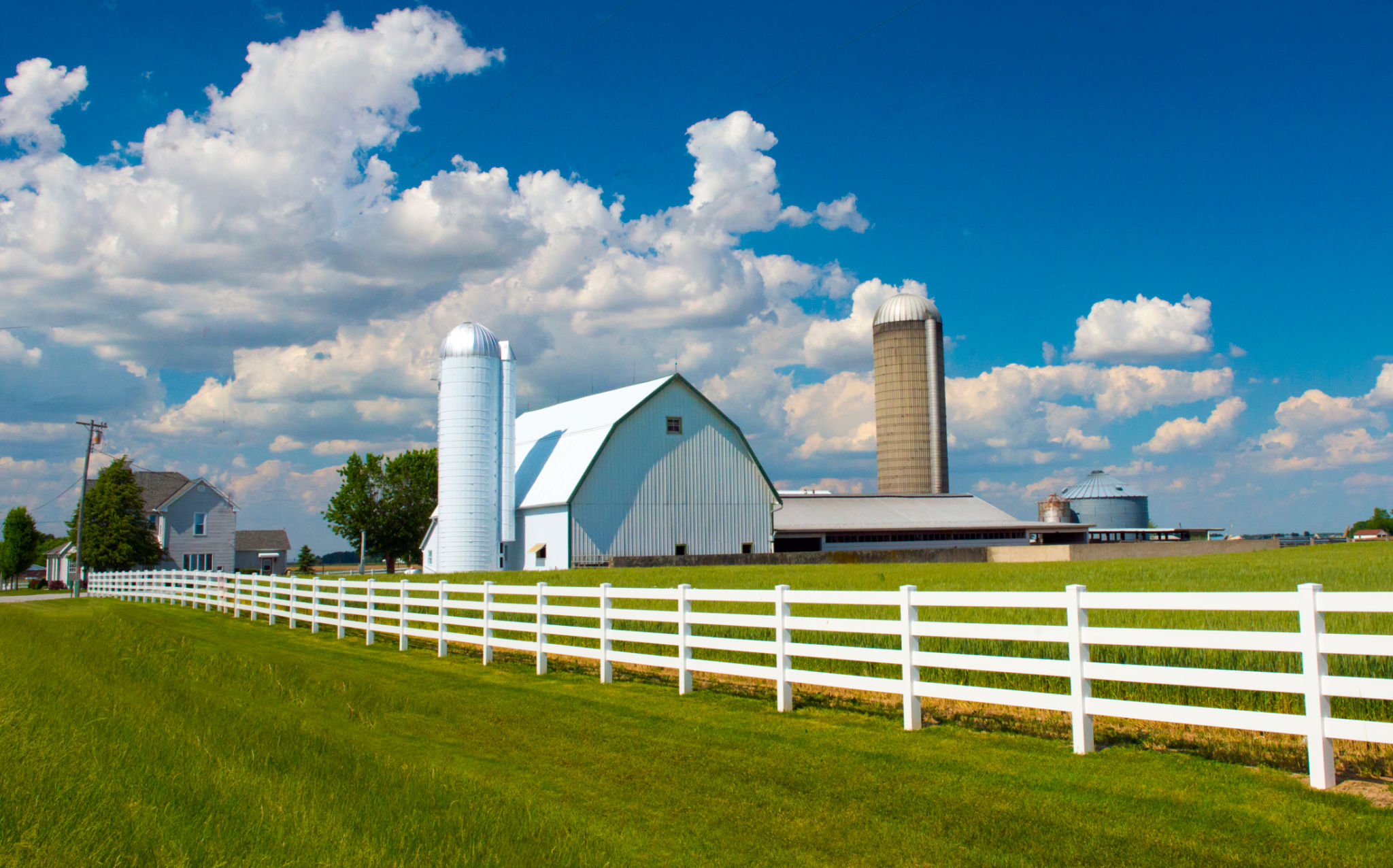 Barn-White Barn-Farm with White Fence-Western Ohio Barn-White Barn-Farm with White Fence-Western Ohio