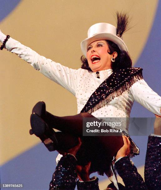 Ann Miller dances during 'Hollywood 100th Birthday' celebration, April 26, 1987 in Hollywood section of Los Angeles, California.
