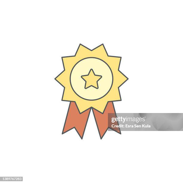 award icon with editable stroke - certificate icon editable stock illustrations