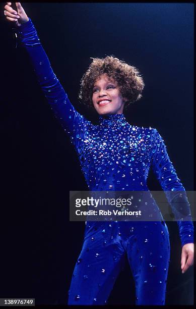 Whitney Houston performs on stage, Ahoy, Rotterdam, Netherlands, 25th September 1991.
