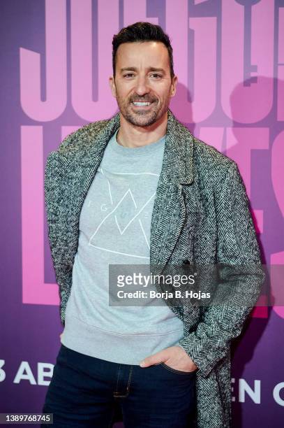 Pablo Pu attends to the premiere of 'El Juego De Las Llaves' at Capitol on April 05, 2022 in Madrid, Spain.