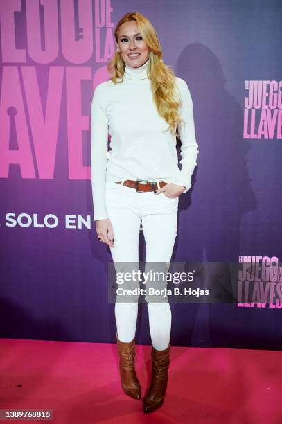 Carolina Cerezuela attends to the premiere of 'El Juego De Las Llaves' at Capitol on April 05, 2022 in Madrid, Spain.