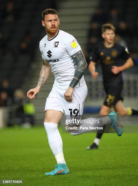 Connor Wickham of Milton Keynes Dons in action during the Sky Bet League One match between Milton Keynes Dons and Crewe Alexandra at Stadium mk on...