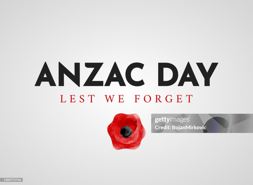 Less We Forget Posters Anzac Day Lest We Forget Poster Vector High-Res Vector Graphic - Getty ...