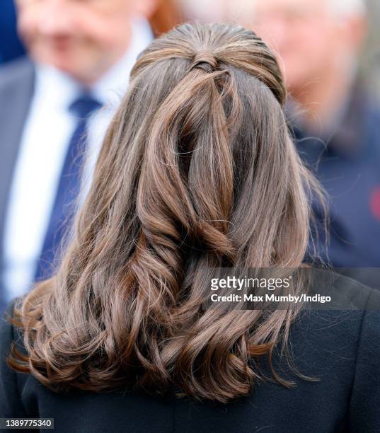 Queen Letizia of Spain departs after officially opening The Spanish Art Gallery on April 5, 2022 in Bishop Auckland, England.
