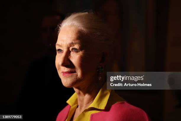 Helen Mirren attends a screening of "The Duke" hosted by Sony Pictures Classics & The Cinema Society at Tribeca Screening Room on April 05, 2022 in...