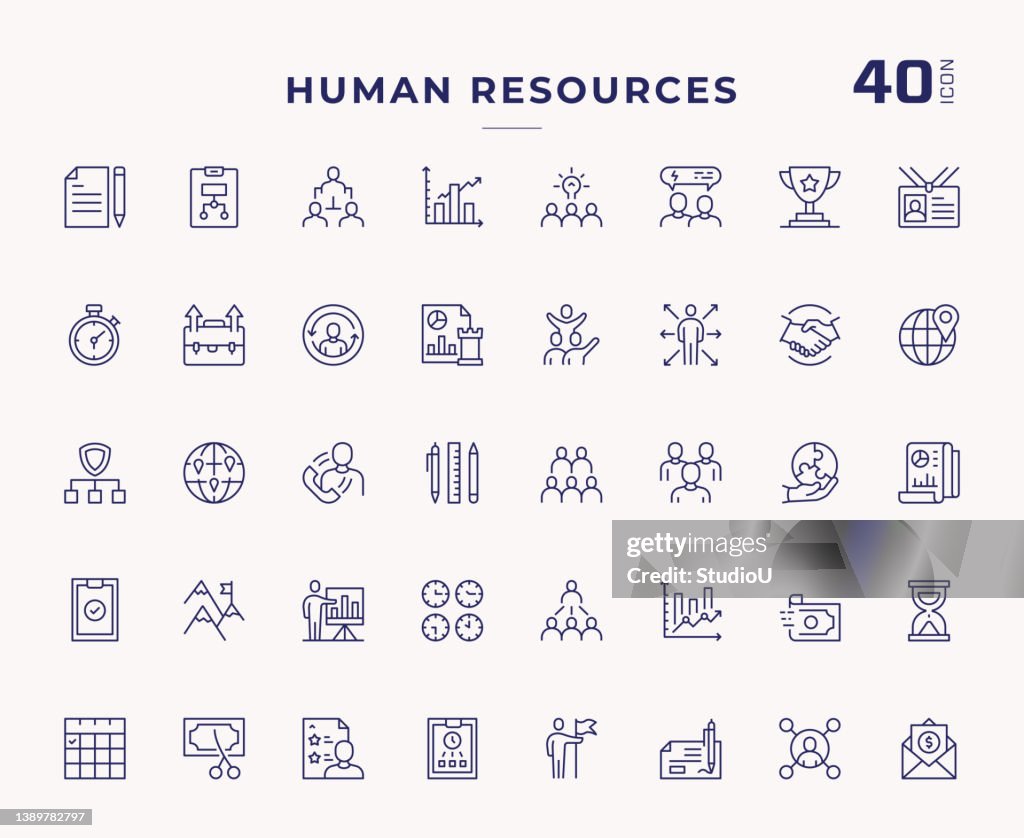 Human Resources Editable Stroke Line Icons