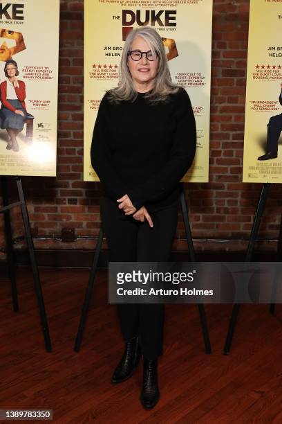 Lorraine Bracco attends a screening of "The Duke" hosted by Sony Pictures Classics & The Cinema Society at Tribeca Screening Room on April 05, 2022...