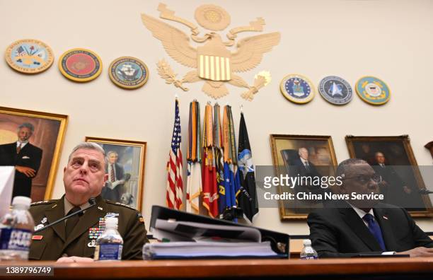 Chairman of the Joint Chiefs of Staff General Mark Milley and U.S. Secretary of Defense Lloyd Austin testify before the House Armed Services...