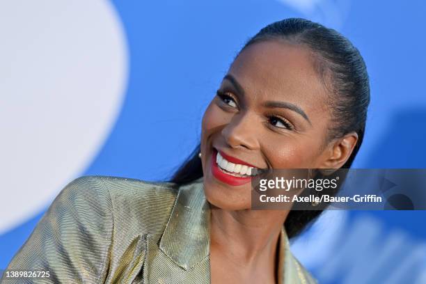 Tika Sumpter attends the Los Angeles Premiere Screening of "Sonic The Hedgehog 2" at Regency Village Theatre on April 05, 2022 in Los Angeles,...