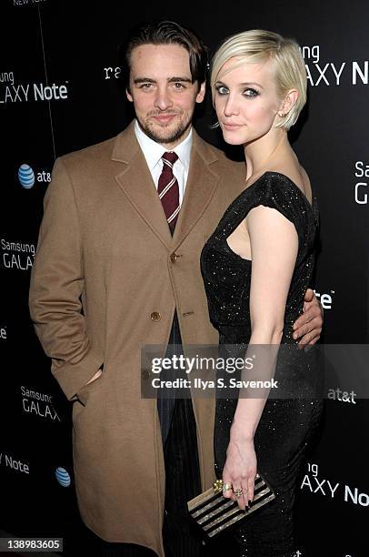 Ashlee Simpson and her boyfriend Vincent Piazza attend the "Fashion Take Note Studio" Valentine's Day Event at Dream Downtown on February 14, 2012 in...