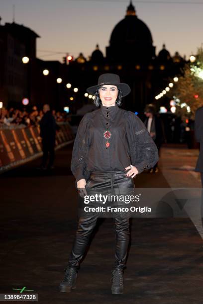 Italian singer Fiordaliso attends "Piacere Di Conoscerti" photocall at the Auditorium della Conciliazione on April 05, 2022 in Rome, Italy.