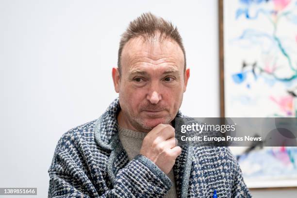 The artist Miquel Barcelo during an interview with Europa Press on the occasion of his exhibition Kiwayu, at the Elvira Gonzalez Gallery, on April 6...