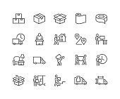 Line Moving Service Icons