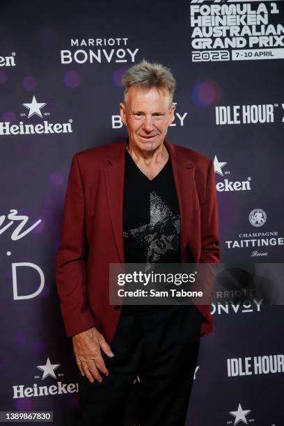 Sam Newman attends the Glamour On The Grid party on April 06, 2022 in Melbourne, Australia.
