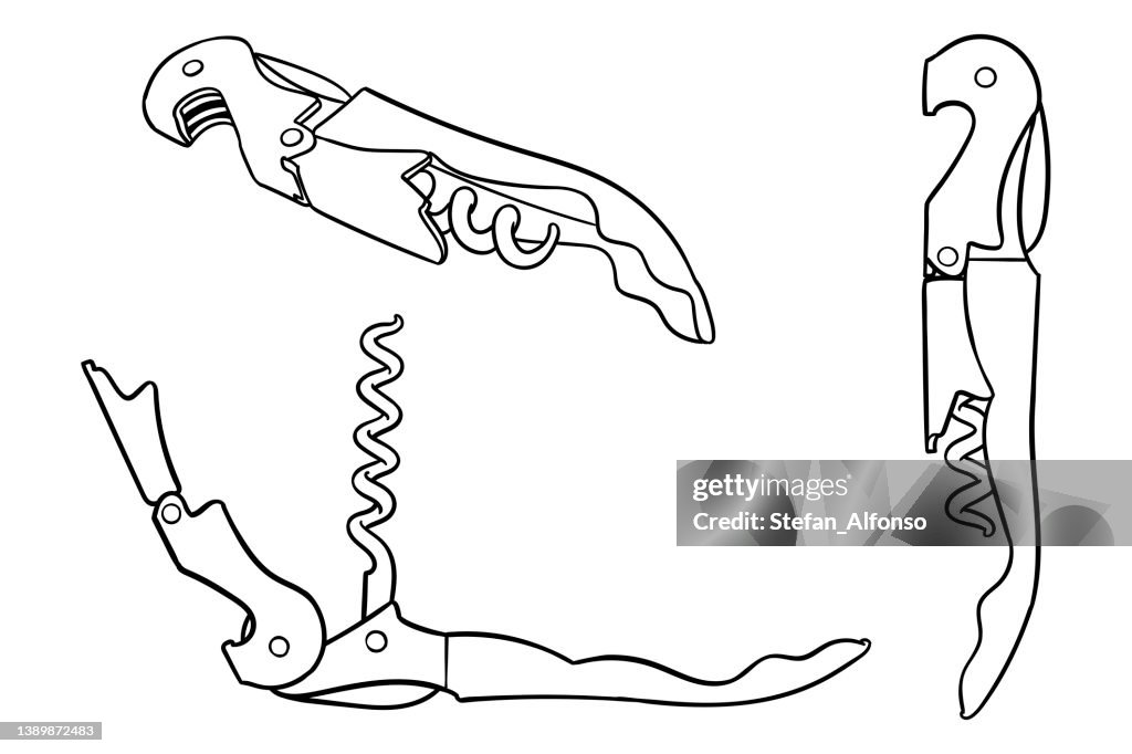 Simple Corkscrew Simple Vector Drawing Of A Corkscrew High-Res Vector Graphic - Getty Images