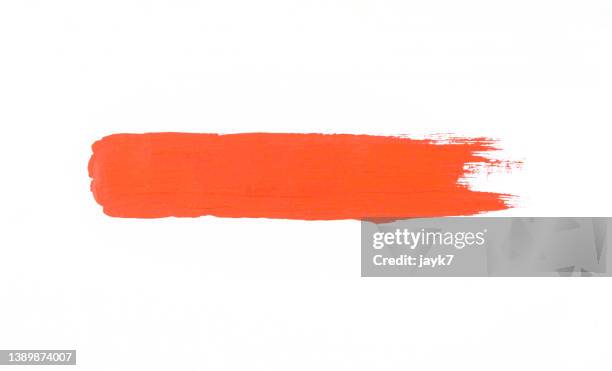 red paint stroke - stroke stockfoto's en -beelden