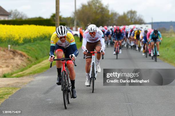 Mads Pedersen of Denmark and Team Trek - Segafredo Yellow Leader Jersey attacks during the 68th Circuit Cycliste Sarthe - Pays de la Loire 2022 -...