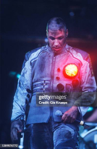 Rammstein, Till Lindemann, Pinkpop Festival, Landgraaf, Netherlands, 20th May 2002.