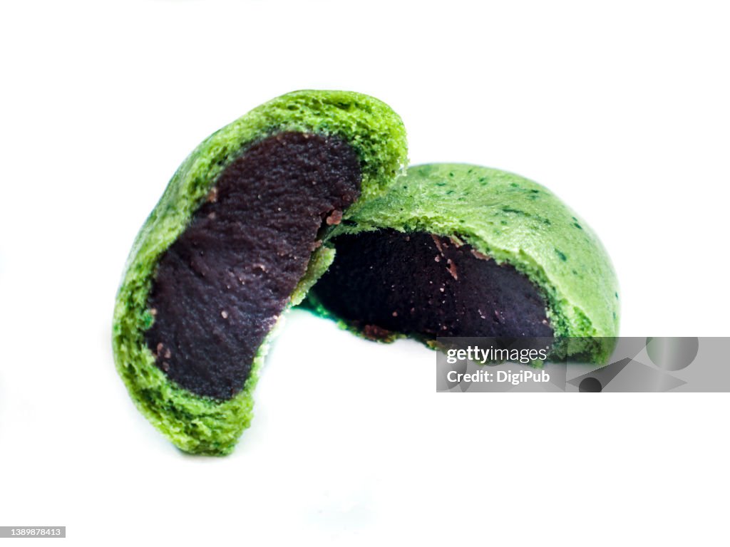 Sweet bean paste filled kusa mochi, Japanese confectionery