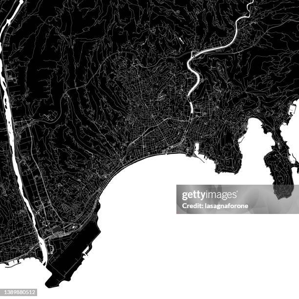 nice, france vector map - promenade des anglais nice stock illustrations
