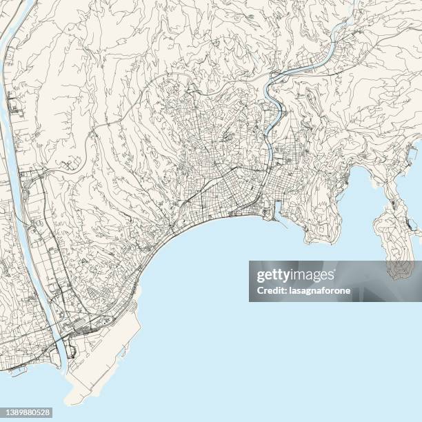 illustrazioni stock, clip art, cartoni animati e icone di tendenza di nizza, francia mappa vettoriale - alpes maritimes