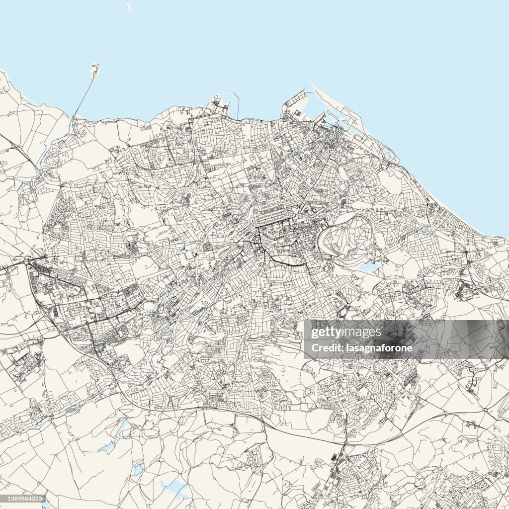 Edinburgh, Scotland Vector Map
