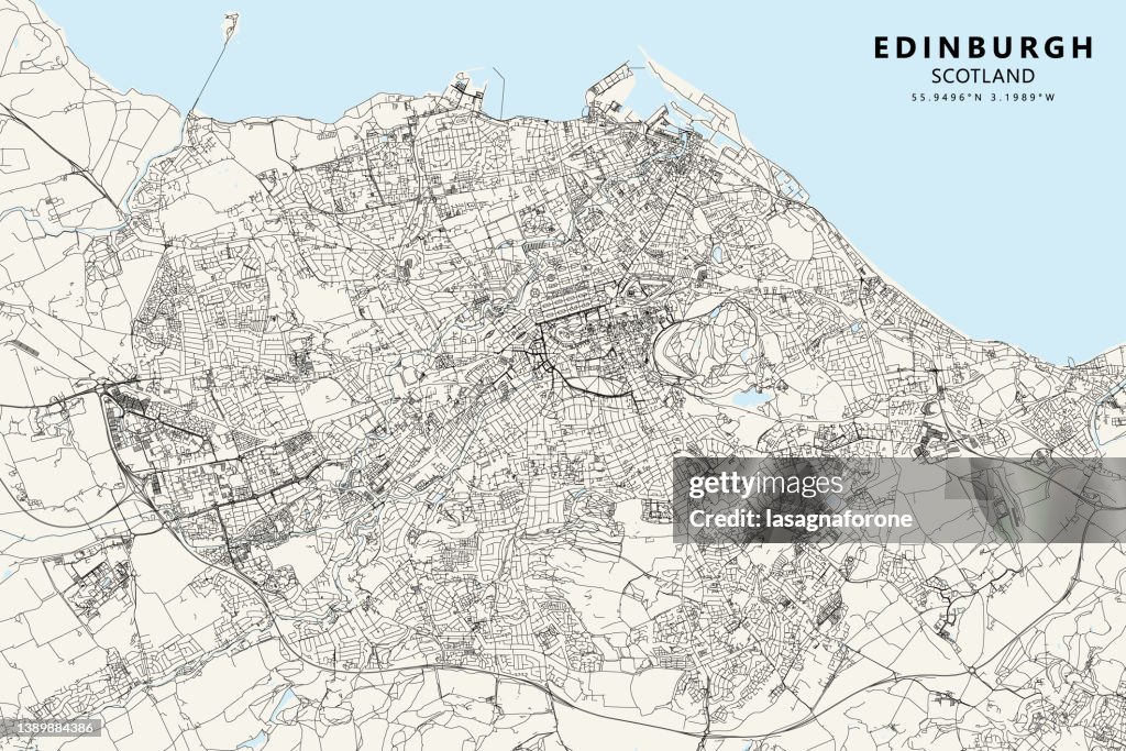 Edimburgo, Escocia Mapa vectorial