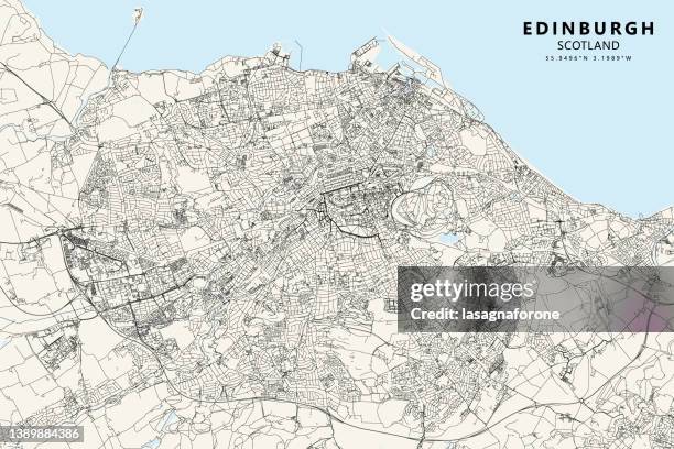 edinburgh, scotland vector map - calton hill stock illustrations
