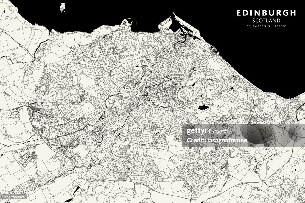 Edinburgh, Scotland Vector Map