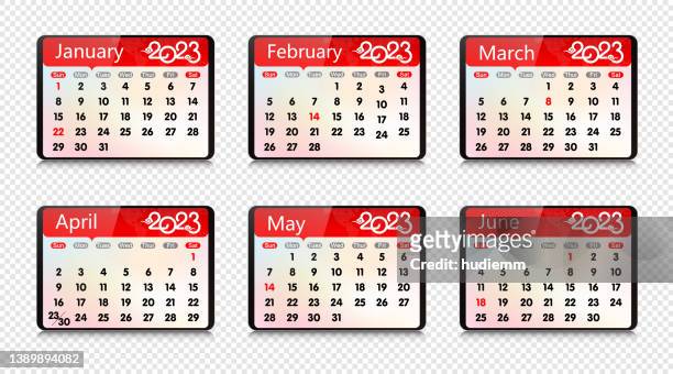 vector year of 2022 calendar on digital tablet isolated - june vector stock illustrations