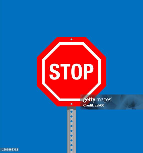 ilustraciones, imágenes clip art, dibujos animados e iconos de stock de señal de stop - stop sign pole