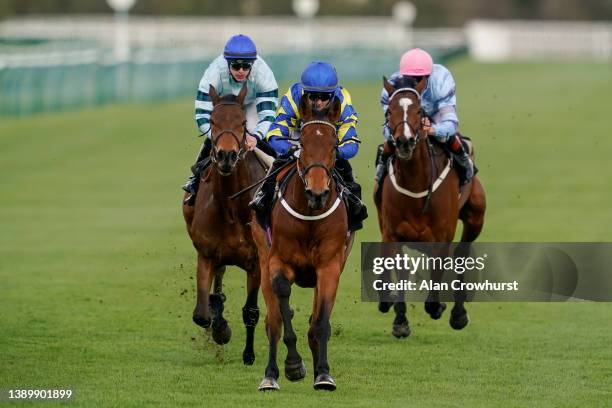 Hollie Doyle riding Trueshan win The Barry Hills Further Flight Stakes at Nottingham Racecourse on April 06, 2022 in Nottingham, England.