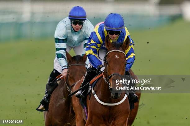 Hollie Doyle riding Trueshan win The Barry Hills Further Flight Stakes at Nottingham Racecourse on April 06, 2022 in Nottingham, England.