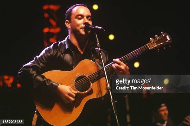 Dave Matthews of Dave Matthews Band performs during Neil Young's 14th Annual Bridge Benefit at Shoreline Amphitheatre on October 29, 2000 in Mountain...