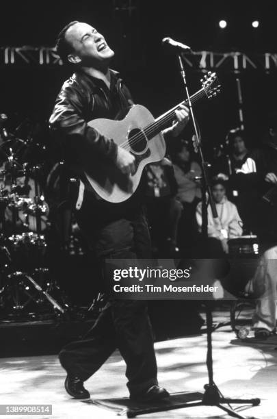 Dave Matthews of Dave Matthews Band performs during Neil Young's 14th Annual Bridge Benefit at Shoreline Amphitheatre on October 29, 2000 in Mountain...