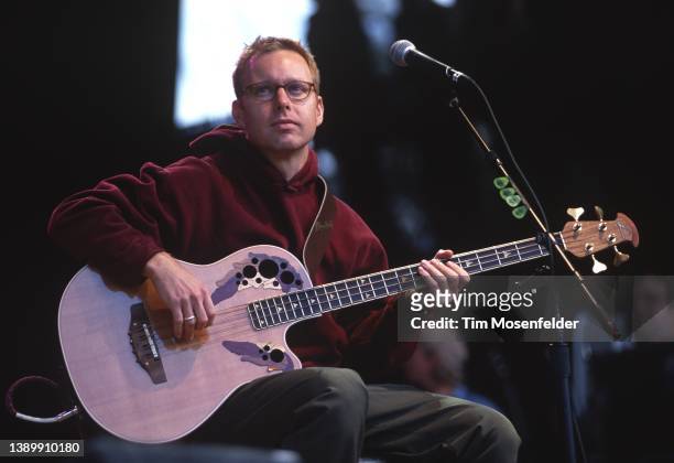 Nate Mendel of Foo Fighters performs during Neil Young's 14th Annual Bridge Benefit at Shoreline Amphitheatre on October 29, 2000 in Mountain View,...