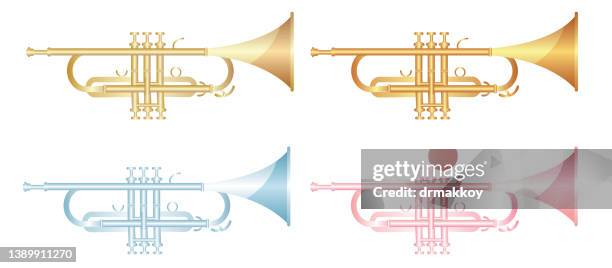 trumpet - brass instrument stock illustrations