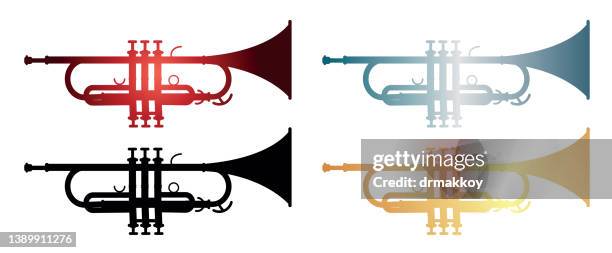 trumpet - classical orchestral music stock illustrations