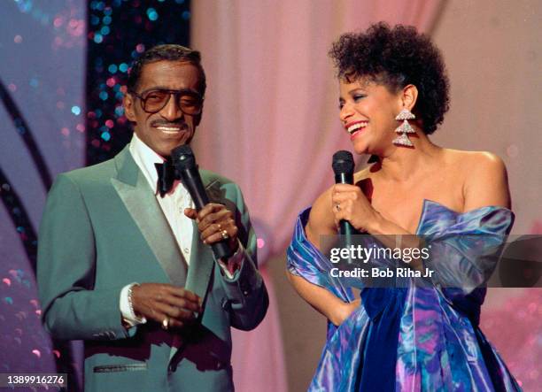 Sammy Davis Jr. Performs with Debbie Allen during 'Hollywood 100th Birthday' celebration, April 26, 1987 in Hollywood section of Los Angeles,...