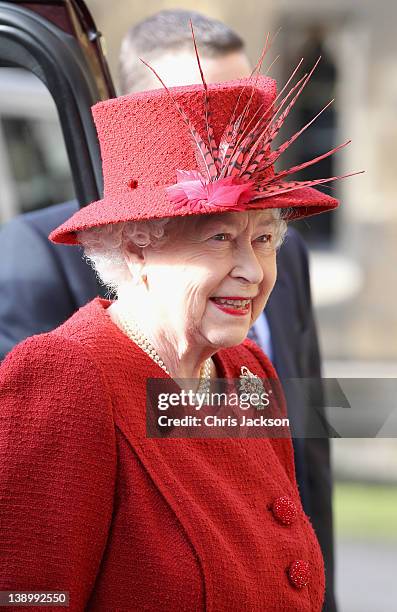 Queen Elizabeth II arrives for a multi-faith reception at Lambeth Palace on February 15, 2012 in London, England. The event features leaders from the...