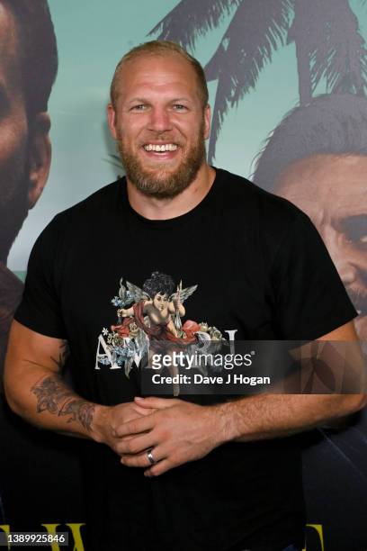 James Haskell attends "The Unbearable Weight Of Massive Talent" VIP screening at Cineworld Leicester Square on April 06, 2022 in London, England.