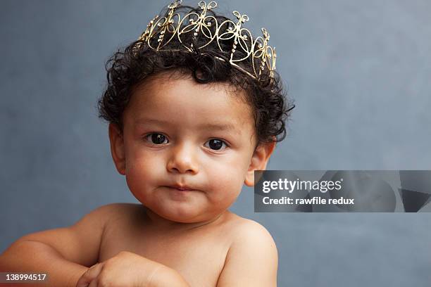 little mexican boy wearing a crown. - bébés garçons photos et images de collection